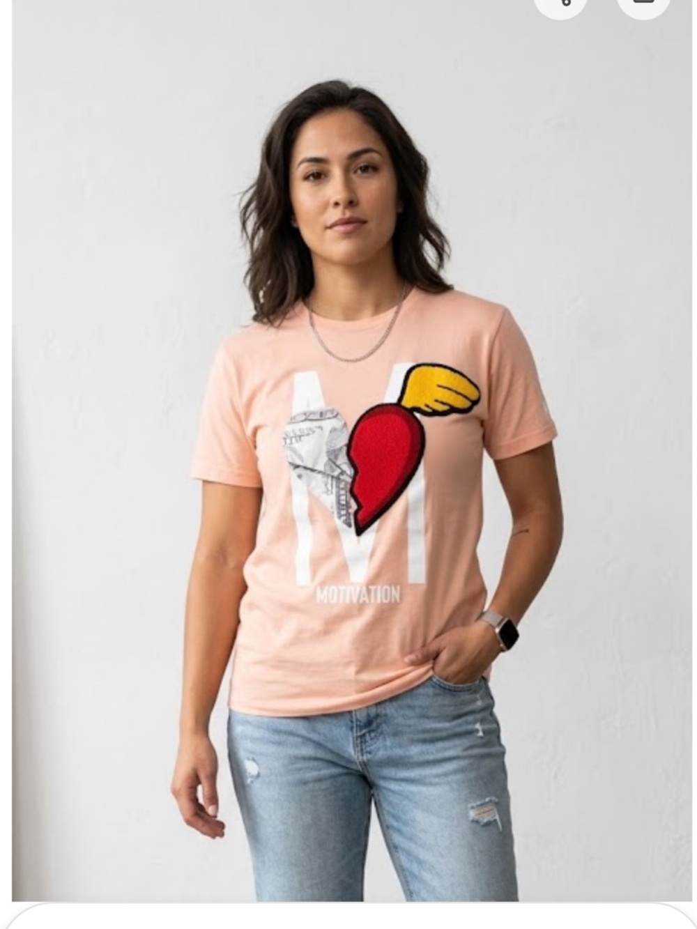 Fifih Loop Peach Crewneck Tee